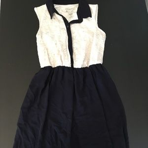 Navy Blue and White Dress